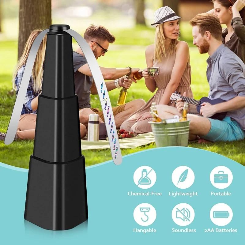 Shrunken Fan Blade Fly Repeller Indoor and Outdoor Multi-functional Automatic Fly Catcher Battery Plastic Mosquito Fan