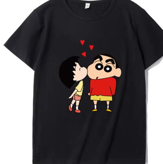 Crayon Shinchan Harajuku Mens Womens Oversized Y2k Short Sleeve Streetwear Casual Cotton High Quality Female Male Clothing Tee S