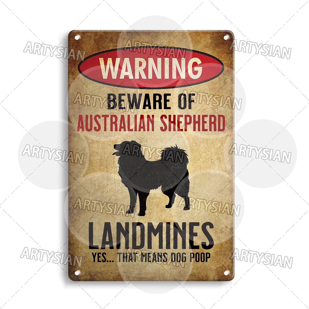 Beware Of Dog Warning Metal Sign Setter Aussie Corso Frenchie Labrador Poodle Bulldog Beagle Shorthaired Pointer GSP Lab Plaque