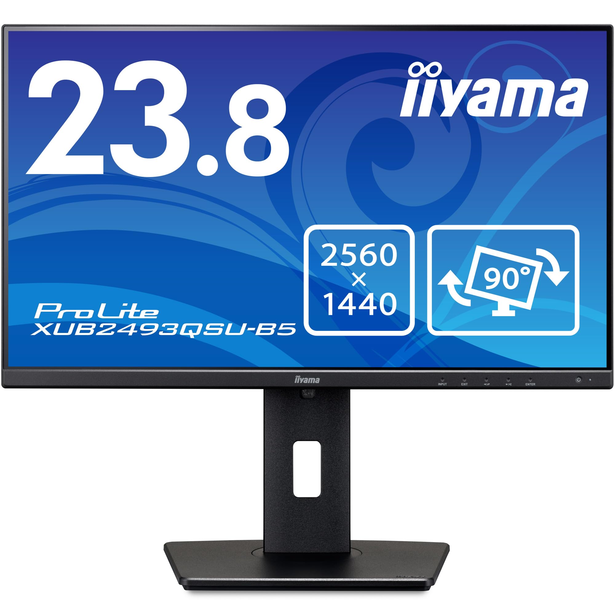 

iiyama Monitor Display 23.8 inch 2560 x 1440 (WQHD) IPS method Height adjustment Angle adjustment Vertical rotation DisplayPort HDMI USB hub x 3 3