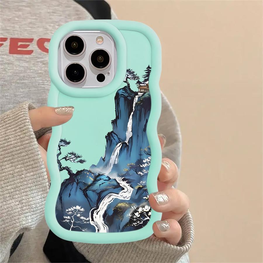 Mountains Waters Art Soft Phone Cover Case for iPhone 17 Air 16 Pro Max 13 12 8 15 Plus 11 XR 14