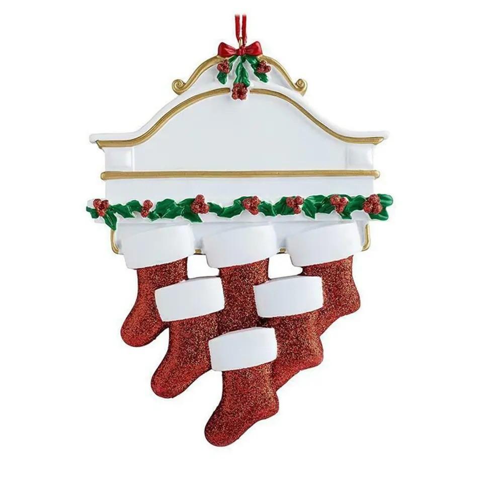 Christmas Resin Creative Stockings Family Nameplate Diy Christmas Ornament For Decor Home