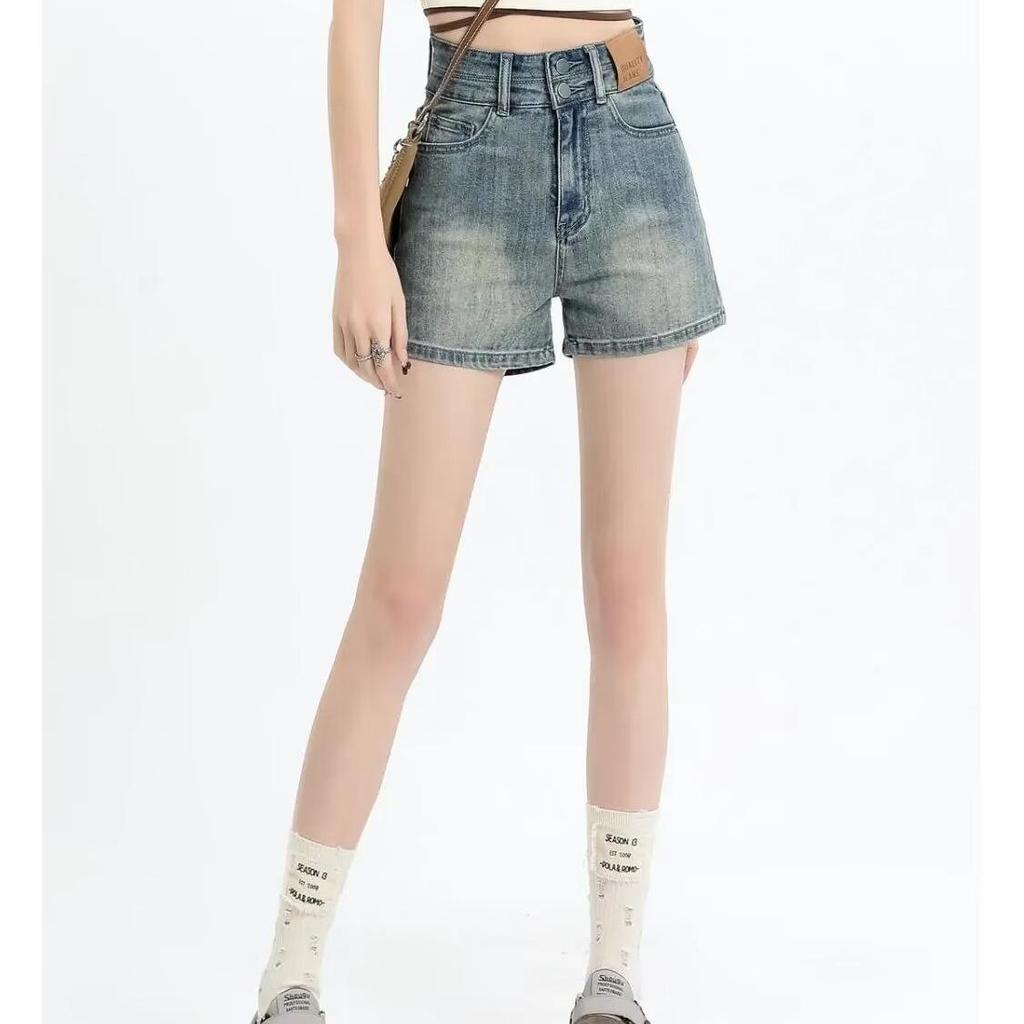 Women's Summer 2023 Elastic High-Waisted Slimming Jeans: Tight, Straight, Wide-Leg Shorts & Hot Pants