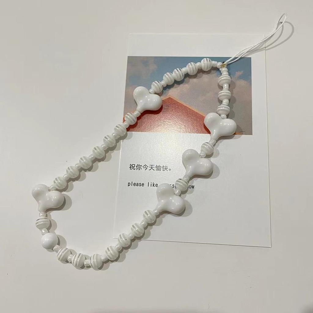 Adorno colgante colgante con cuentas de amor, cadena para teléfono móvil, funda para teléfono móvil