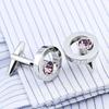 French Shirt Cufflinks Men's and Women's Business Banquet Wedding Speech Gifts Simple High Grade Metal Blue Cuff Links