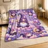 Purple Gnome Celestial Coral Fleece Blanket