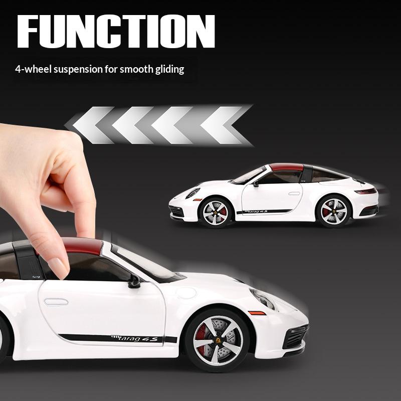 1/32 Porsche 911 Model Sports Car Toys Alloy Diecast Doors Opened Simulation Interior Rubber Tires Exquisite Supercar Toy