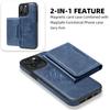 For iPhone 15 Pro Max Magnetic Case Leather Back Phone Cover with Detachable Card Bag