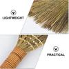 LIFKOME 2Pcs Indoor Grass Broom Whisk Broom Thai Handle Broomstick Sweeping Cleaning Tool Asian Handmade Craft Broom for Home Kitchen Bedroom