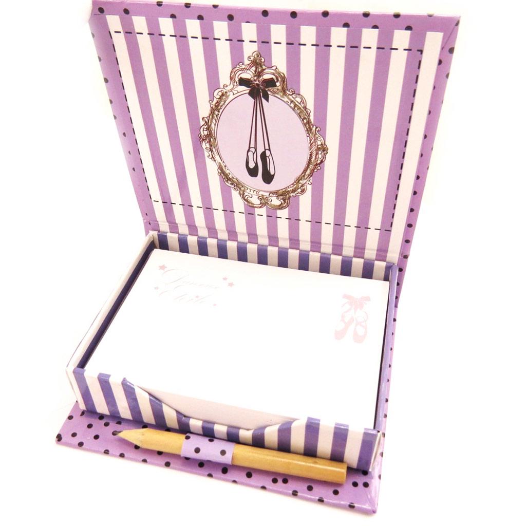 Les Trésors De Lily [L3986] - Bloc papier 'Ballerines' violet (+stylo)