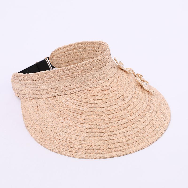 Ins raffia Internet celebrity empty top straw hat female summer outing visor seaside vacation beach hat