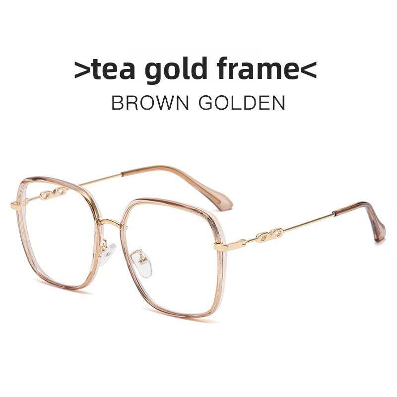 Modern Blue Light Blocking Glasses With Geometric Full Frame For Men And Women