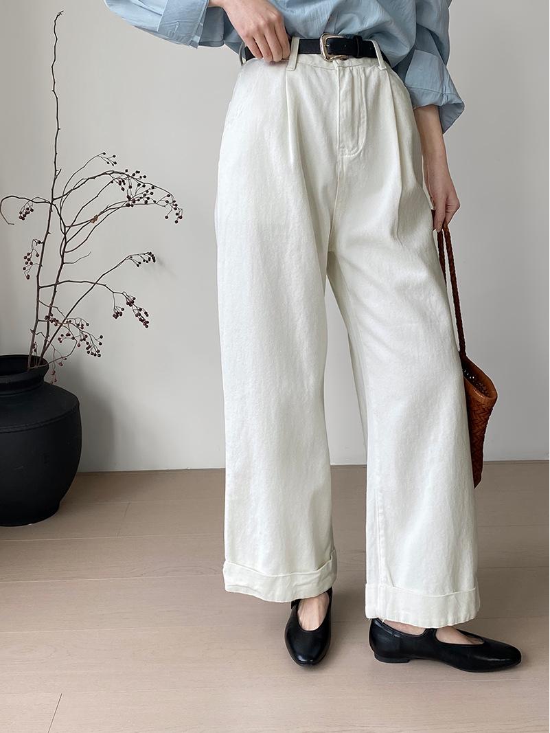 

Женские джинсы прямого кроя с высокой талией в корейском стиле - универсальные повседневные брюки Z3336 Large