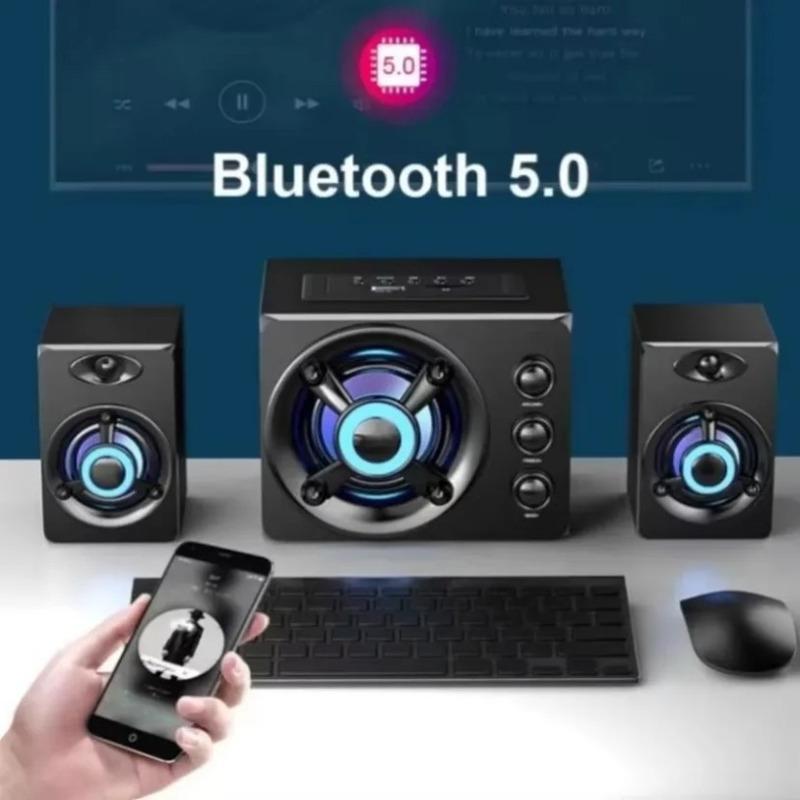 Upgrade HIFI 3D Stereo Speakers With LED Light AUX USB Wired Wireless Bluetooeh 5.0 Audio Home Theater Surround Sound Bar TV