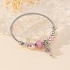 Pan's Pink Beaded Hot Air Balloon Charm Stainless Steel Bracelet