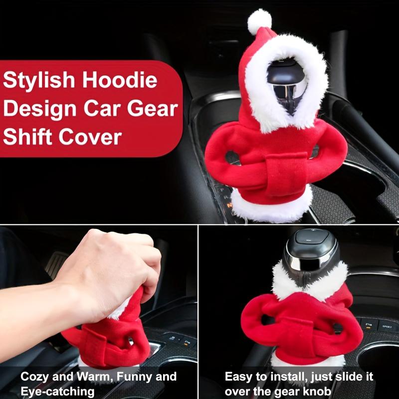 Funny Santa Hat Car Gear Shift Knob Cover Red Christmas Design Fit for Manual Automatic Transmission