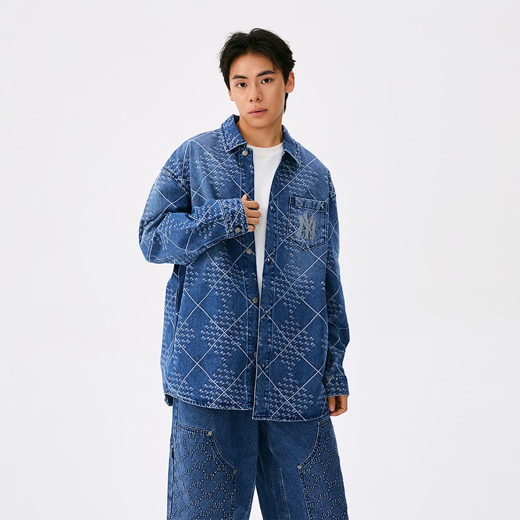 New MLB MONOGRAM Collection New York Yankees 25FW Shirt Unisex Standard 3ADRM0654-50INS