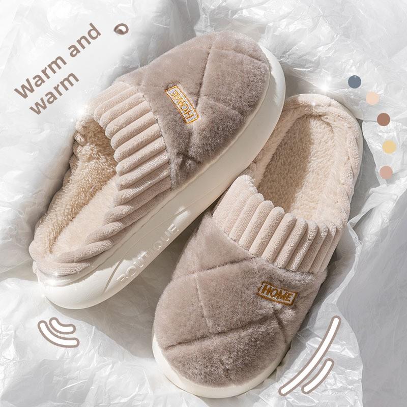 Cotton Slippers for Indoor, Home, and Outdoor Wear. Plush Warm, Thick Soled, Non Slip Cotton Shoes for Men, Floor Slippers