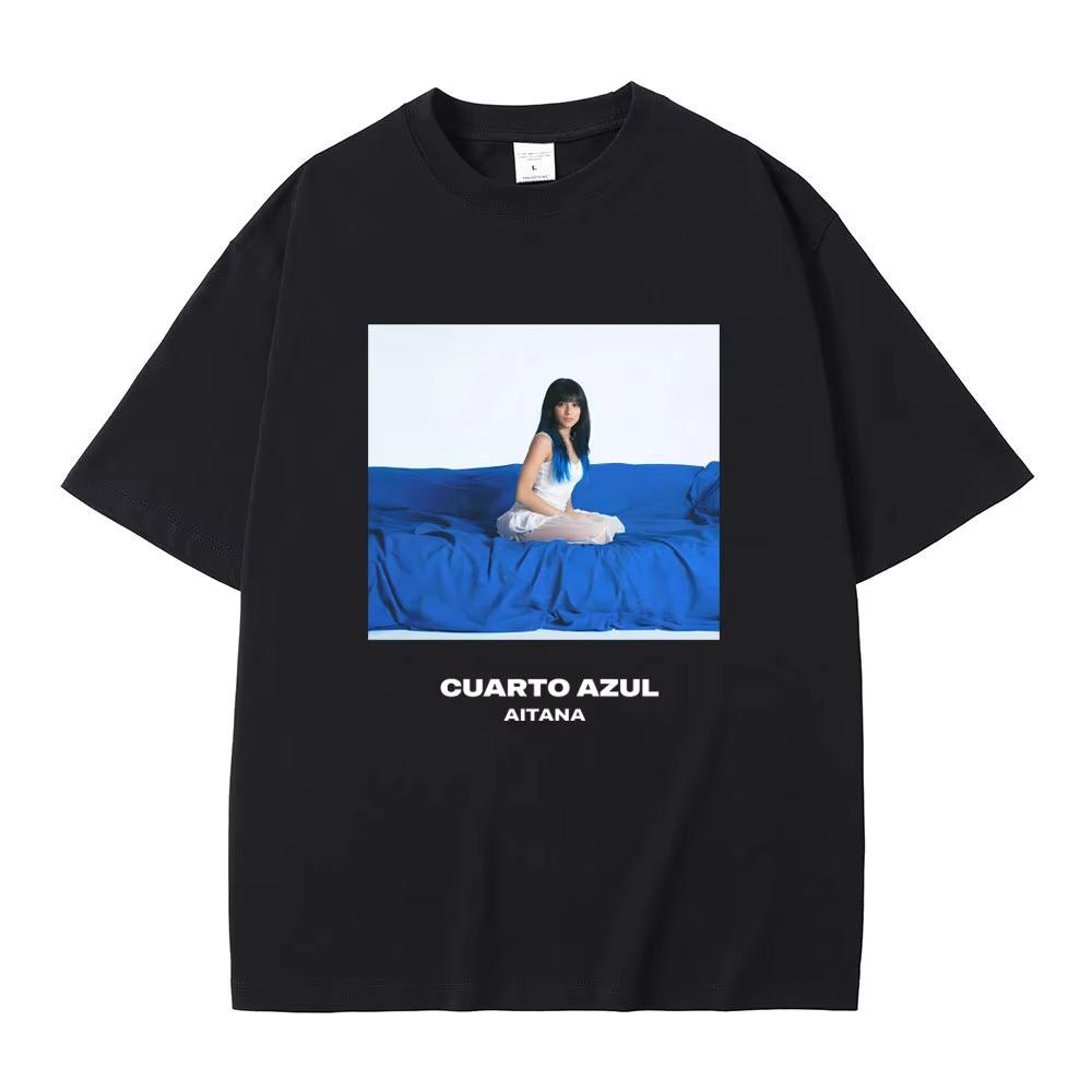 Singer Aitana CUARTO AZUL World Tour 2026 Merch T-shirt Unisex Women Fashion Casual Oversized T-shirts Streetwear Unisex Fans Gift