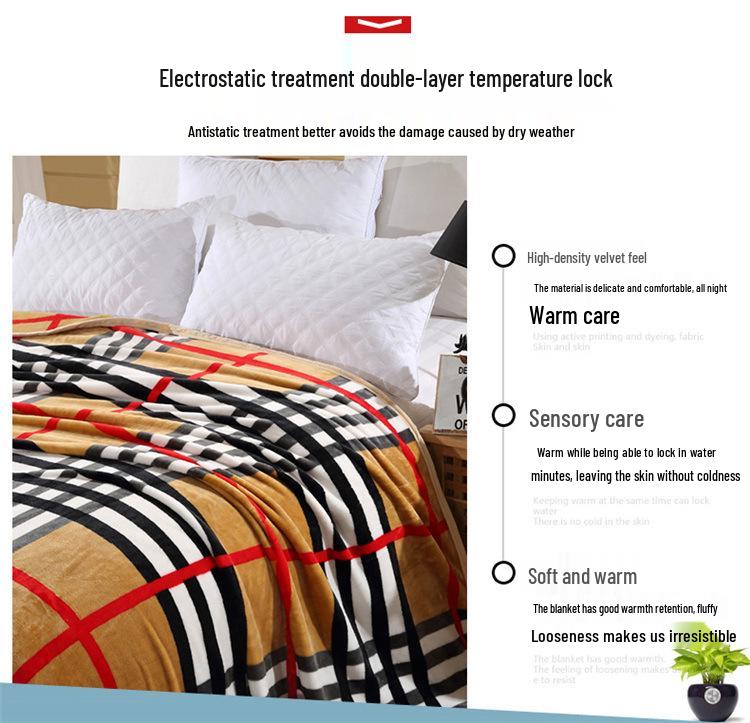 Doppelseitige Flanell- und Milchveloursdecke für Büro-, Wohnheim- und Heimgebrauch - Geeignet für alle Jahreszeiten