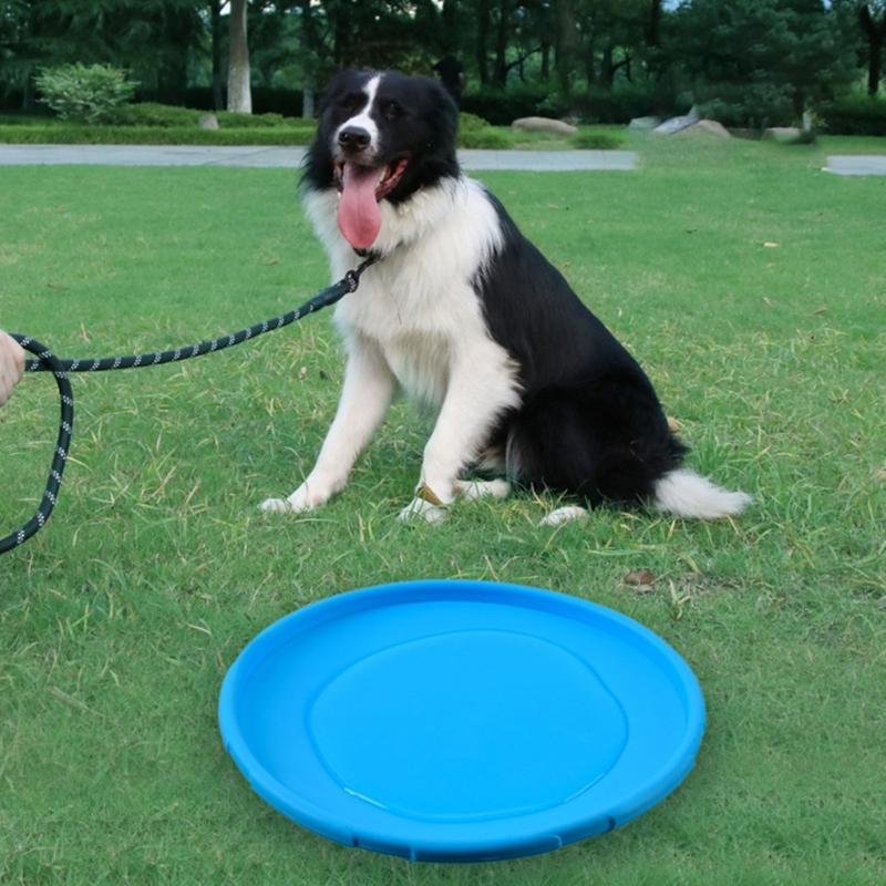 NonSlip Dog Flying Disc Chew Durable Outdoor Toy Rubber Soft Training Exercise For Active Pet