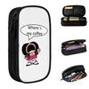 M-Mafaldas Coffee Pencil Case Amine Cartoon Pencil Pouch Pen for Student Big Capacity Bag Office Zipper Stationery