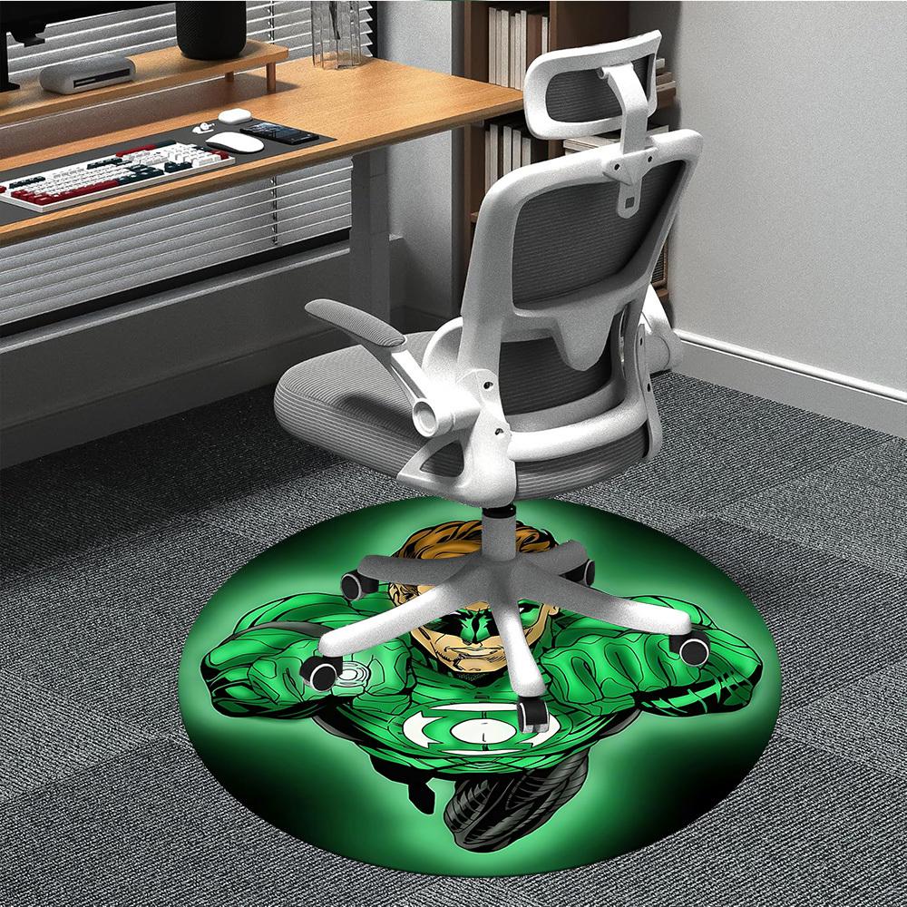 

1pc Green Lantern, Superhero Chair Carpet for Office Non-Slip, Indoor Non-Slip Washable Carpet, Non-Shedding Mat For Office yy251030044 80cm by 80cm