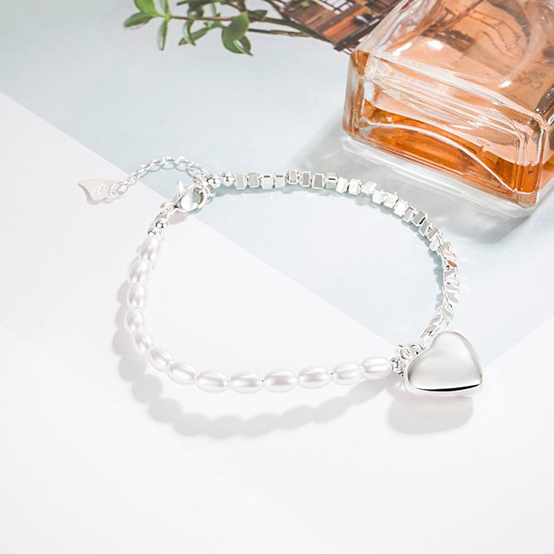 Fashion Ladies Pearls Love Heart Stars Bracelet Jewelry