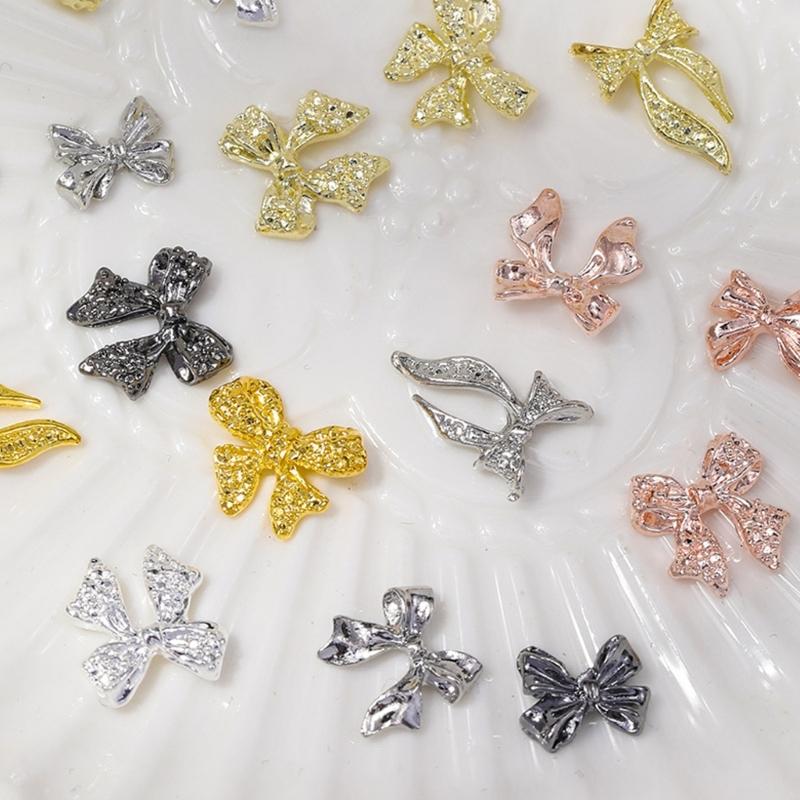 Alloy Nail Art Rivets,3D Bows Nail Art Charms Nail Art Decals Bows Nail Rhinestones Nail Art Supplies for Women Girls