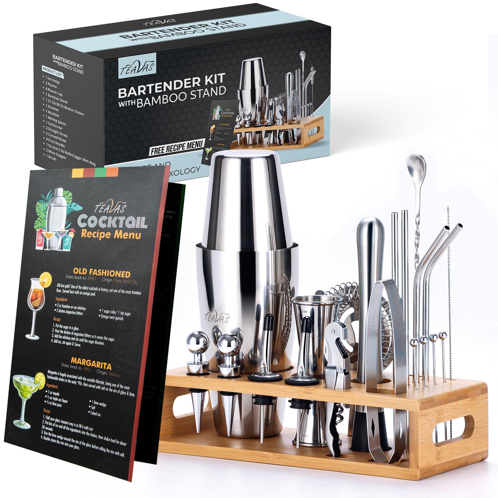 

Набір для бармена Mixology з 25 предметів з шейкером для коктейлів Jigger Cocktail Mixer Alcohol Shaker Set Barware Barware