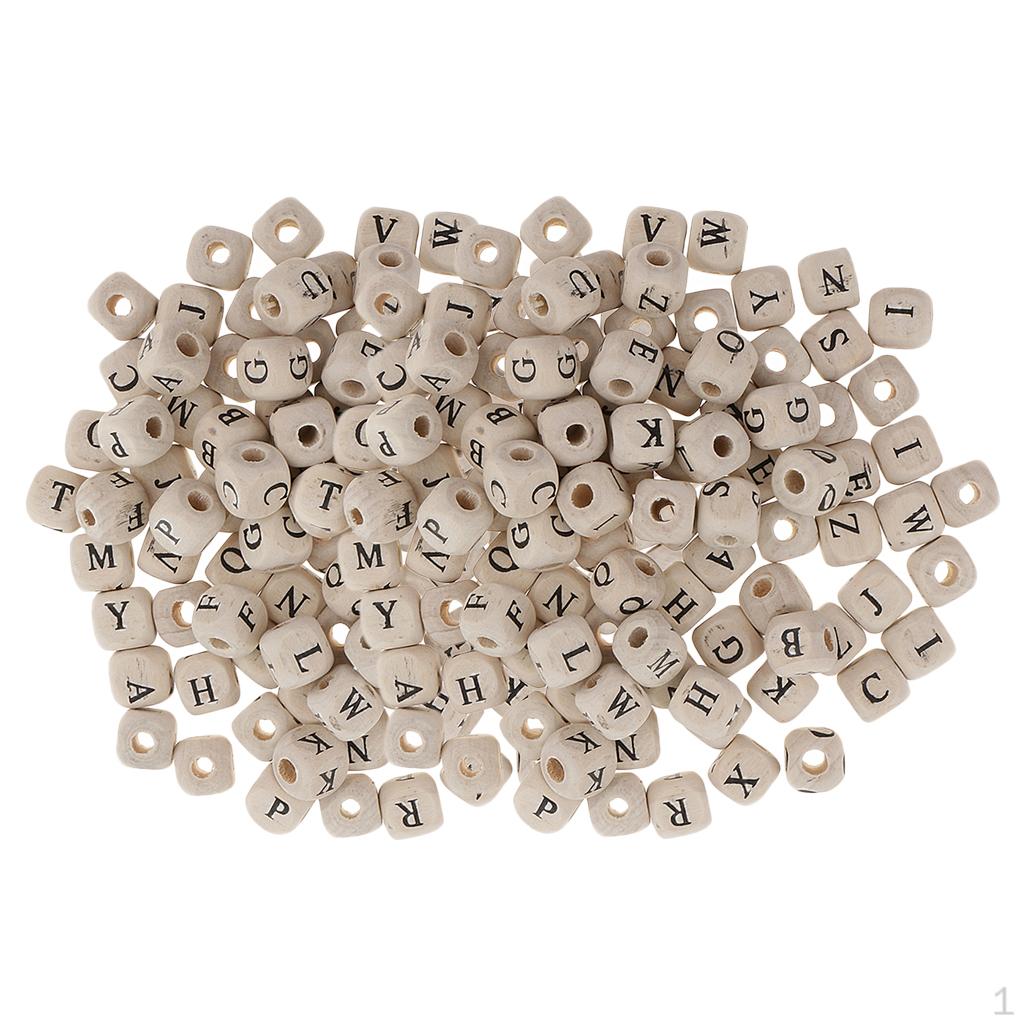 

200 шт. Деревянные кубики с алфавитом и буквами для изготовления ювелирных изделий, DIY ожерелья, браслеты 10