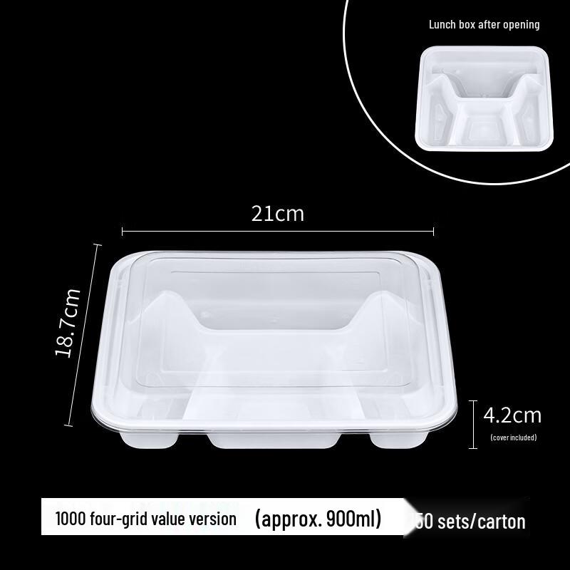 

Jiemengzhe Disposable 4-Compartment Meal Prep Containers
