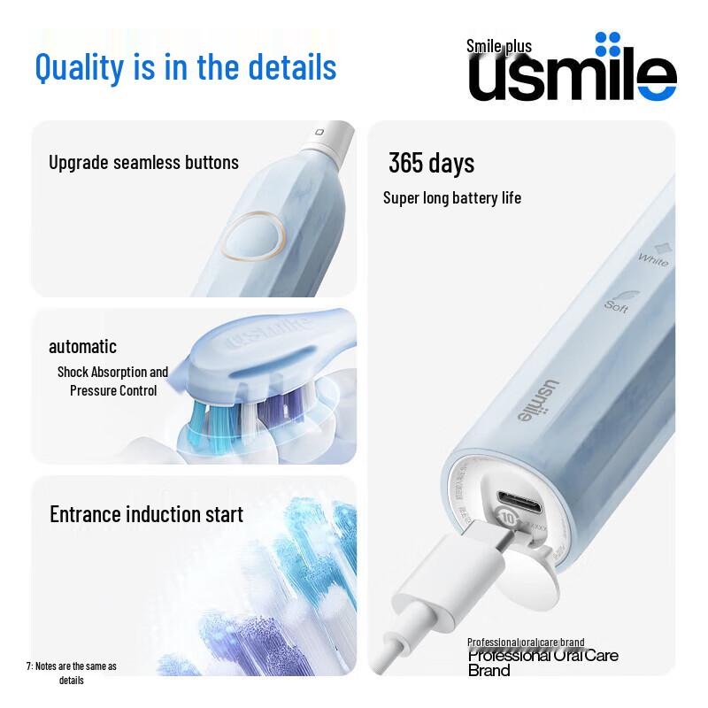 usmile Y1S Sonic Electric Toothbrush CN plug (adapter included)
