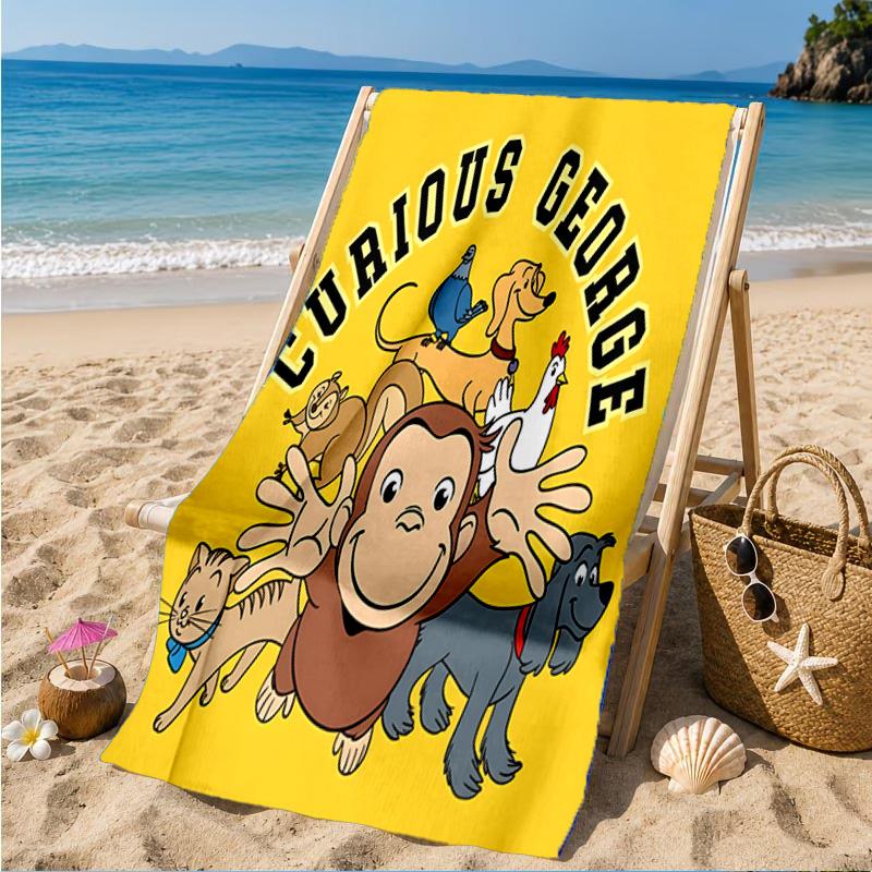 Curious George And Elephant Adventure Beach Towel, Quick-drying, Easy to Care for, Suitable for Both Fitness and Beach Vacations,Sports Essential