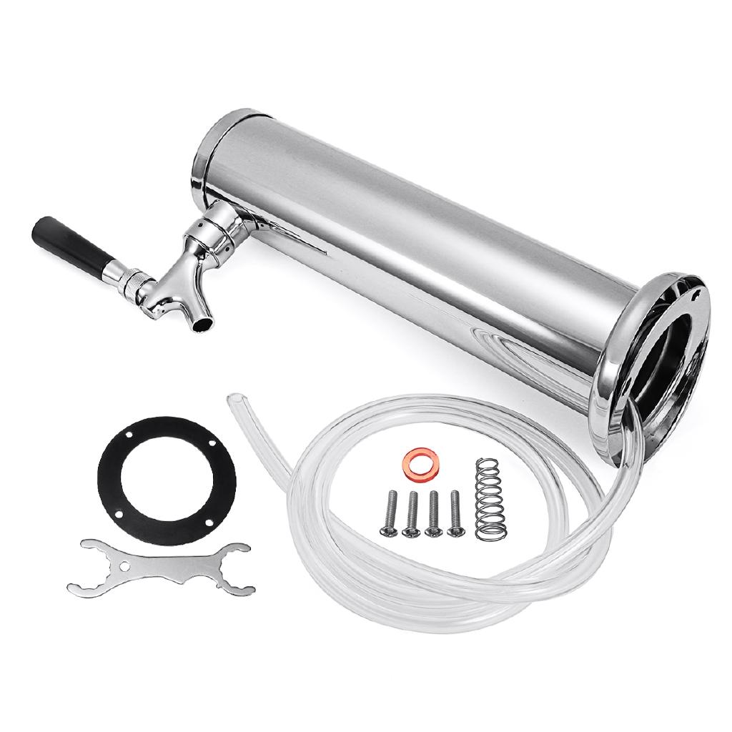 201 Stainless Steel Beer Dispenser Summer Juice Beer Draft Single Dispenser Faucet Tap Drinking Tower Bar Tools SIlver Barware Beer Keg SIlver