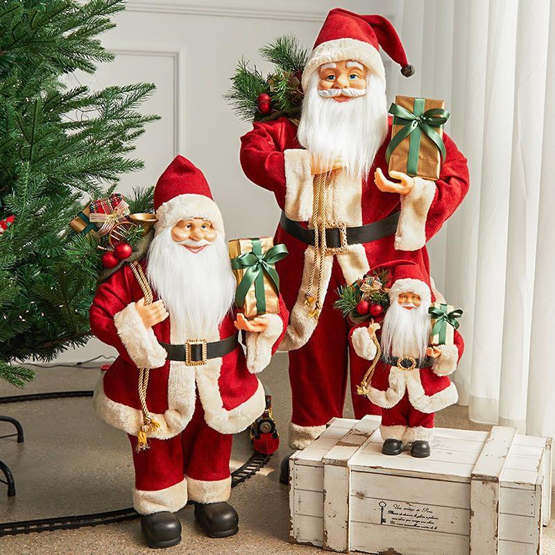 Christmas Santa Claus Plush Decoration Figurine Home Table Window Display Holiday Party Decor