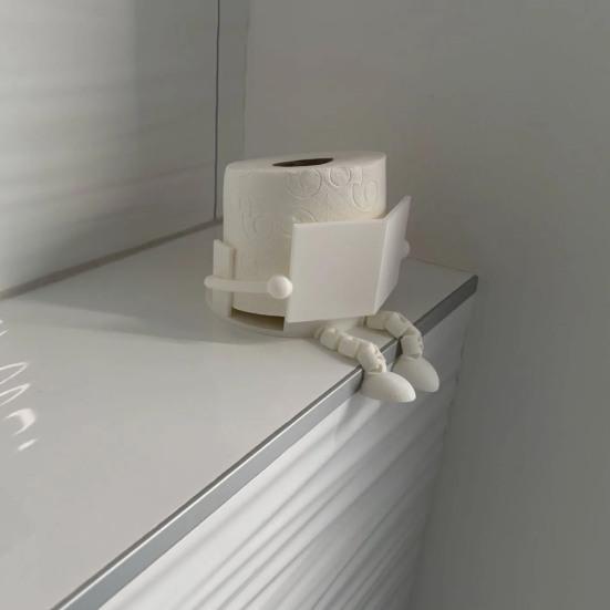 Yousheng Reading Toilet Paper Holder Creative Shape Easy Installation 3D Printed Toilet Paper Stand Roll Paper Stand Bathroom Decor