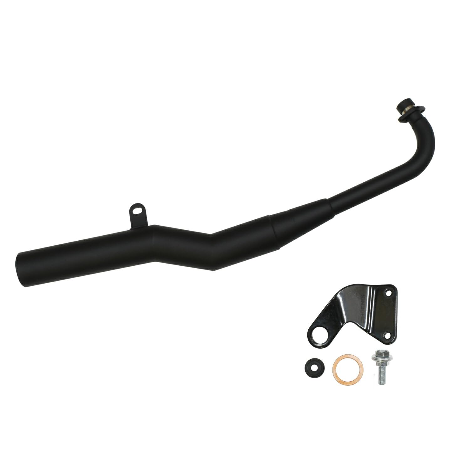 PHOENIX Monkey 125 Straight Short Muffler with Matte Full Exhaust Custom Motorcycle Bracket, Black, 2BJ-JB02, System, Parts, Silencer, Muffler,