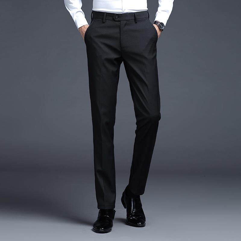 Pánské 2024 Klasické Čtyřsezónní Kalhoty s Rovnou Nohavicí - Business Casual & Profesionální Styl.
