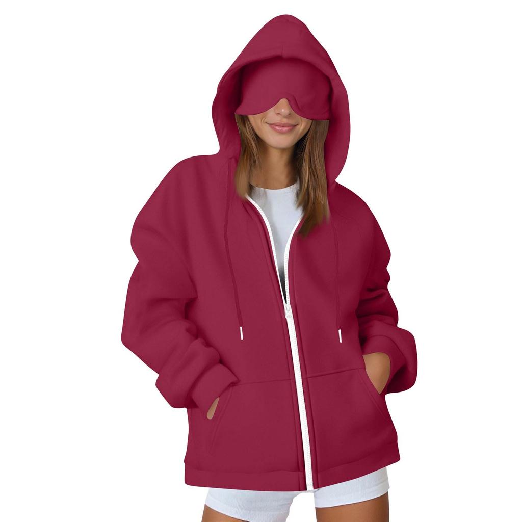 Women's And Men's Fashion Casual Sweatshirt Loose Zipper Cardigan Long Sleeve Hooded Jacket