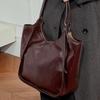 First Layer Cowhide Messenger Bag Vegetable Tanned Leather Women'S Bag Large Capacity Shoulder Bag Commuter Shopping Bag Armpit Bag