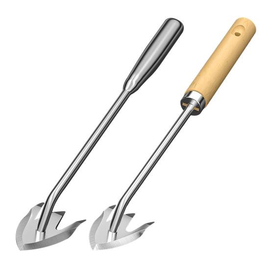 Gardening 3-Teeth Weeder Puller Long Handle Heavy Duty Outdoor Garden Lawn Farm Backyard Weed Remover Manual Weeding Uprooting Pulling Tools