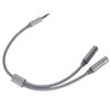Hodetelefonforlengelseskabel 4-polet Gullbelagt Hann til To Hunn Hodetelefon Y-kabel for Bærbar PC Telefon Datamaskin