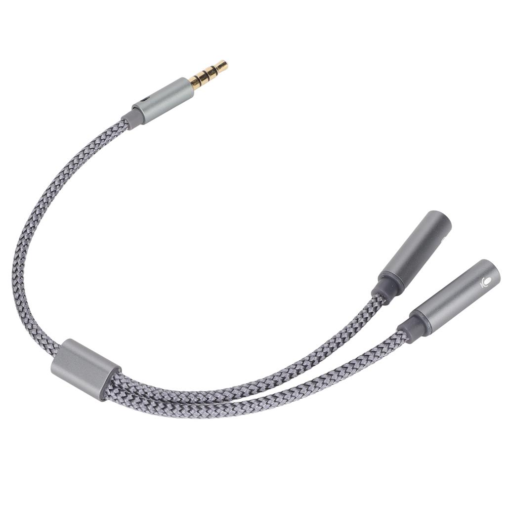 Hodetelefonforlengelseskabel 4-polet Gullbelagt Hann til To Hunn Hodetelefon Y-kabel for Bærbar PC Telefon Datamaskin