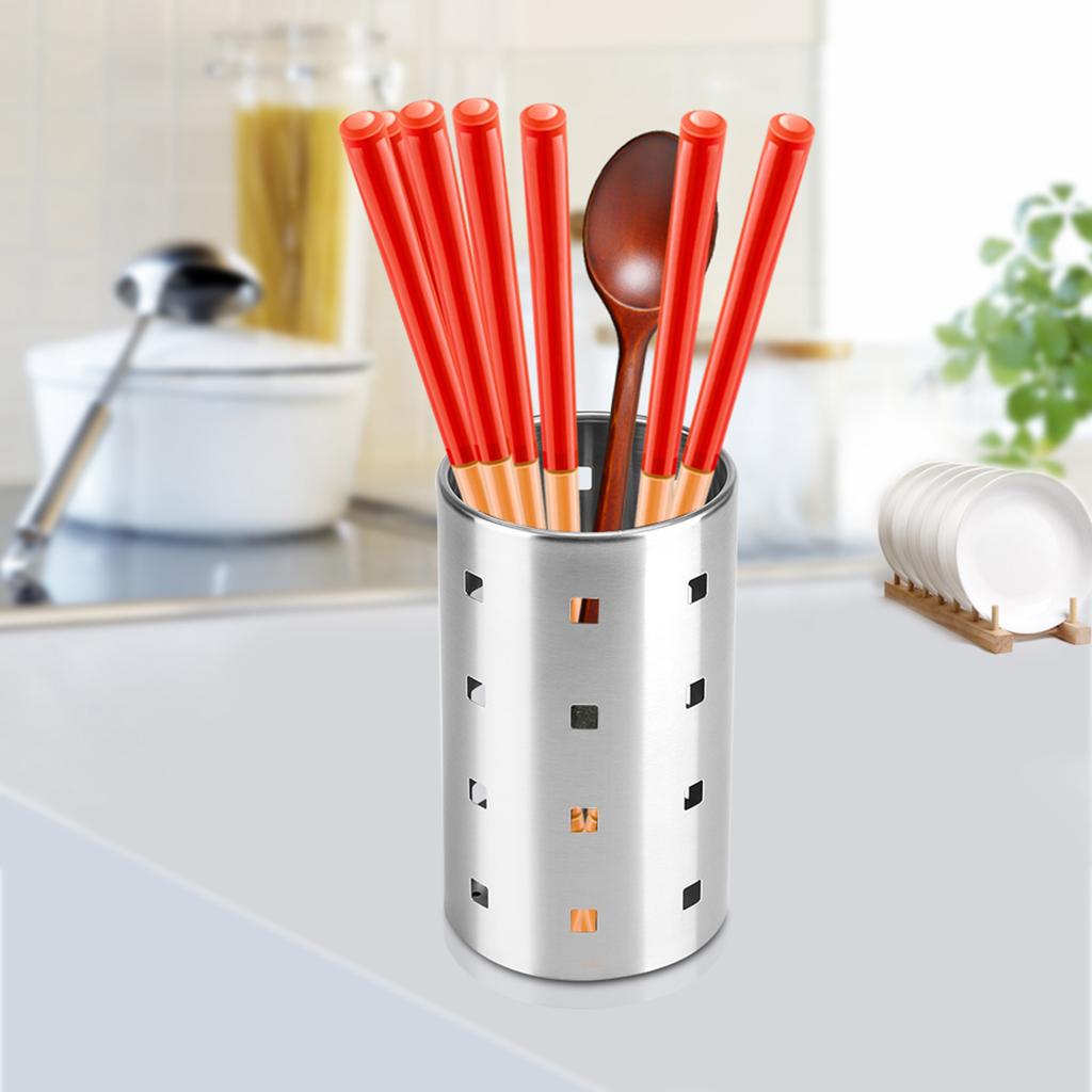 SSGP Stainless Steel Kitchen Cutlery Holder Chopsticks Tableware Storage Rack (L)