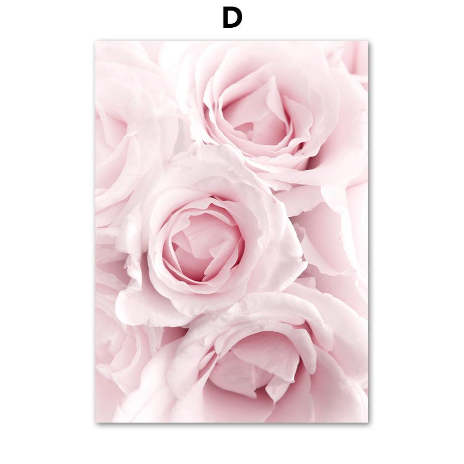 

Розовая роза, пион, цветы георгина, лилии, настенная живопись на холсте, постеры на скандинавскую тему и принты, настенные панно для гостиной, декор для девочек 40X60 cm No Framed