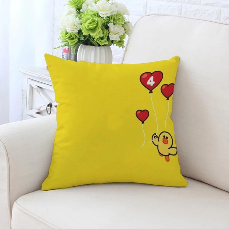 Cute Little Yellow Duck Pattern Pillowcase Car Ornaments Office Living Room Sofa Home Pillowcase
