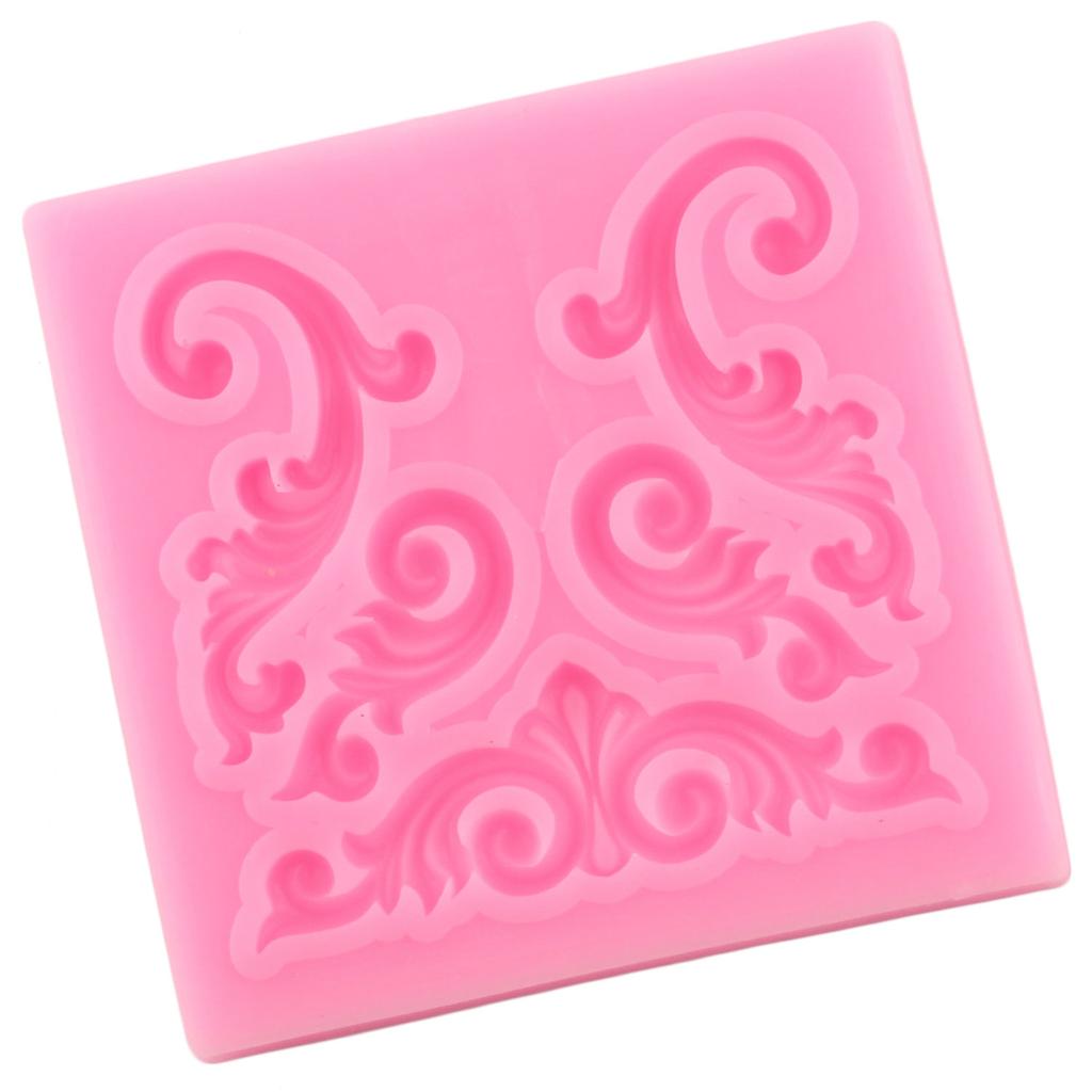 Barock Scroll Relief Silikonform DIY Backen Kuchen Rand Formen Schokolade Gumpaste Form Fondant Kuchen Dekorieren Werkzeuge Candy Ton Harz Formen