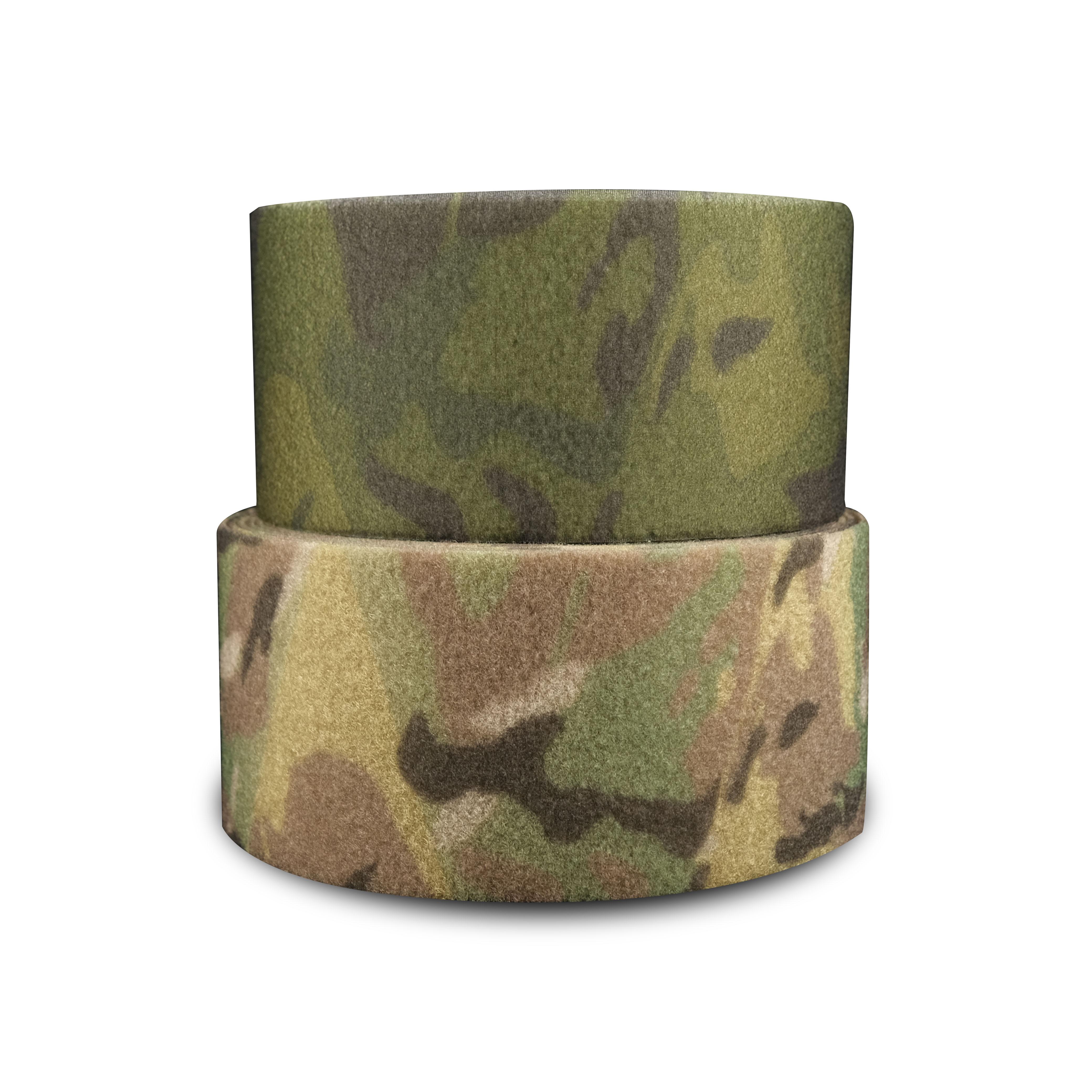 LOW MOQ Custom Strong Self Adhesive Fabric Hook and Loop, Hook Loop Fastener Tape, Camouflage Garments Hook and Loop Tape