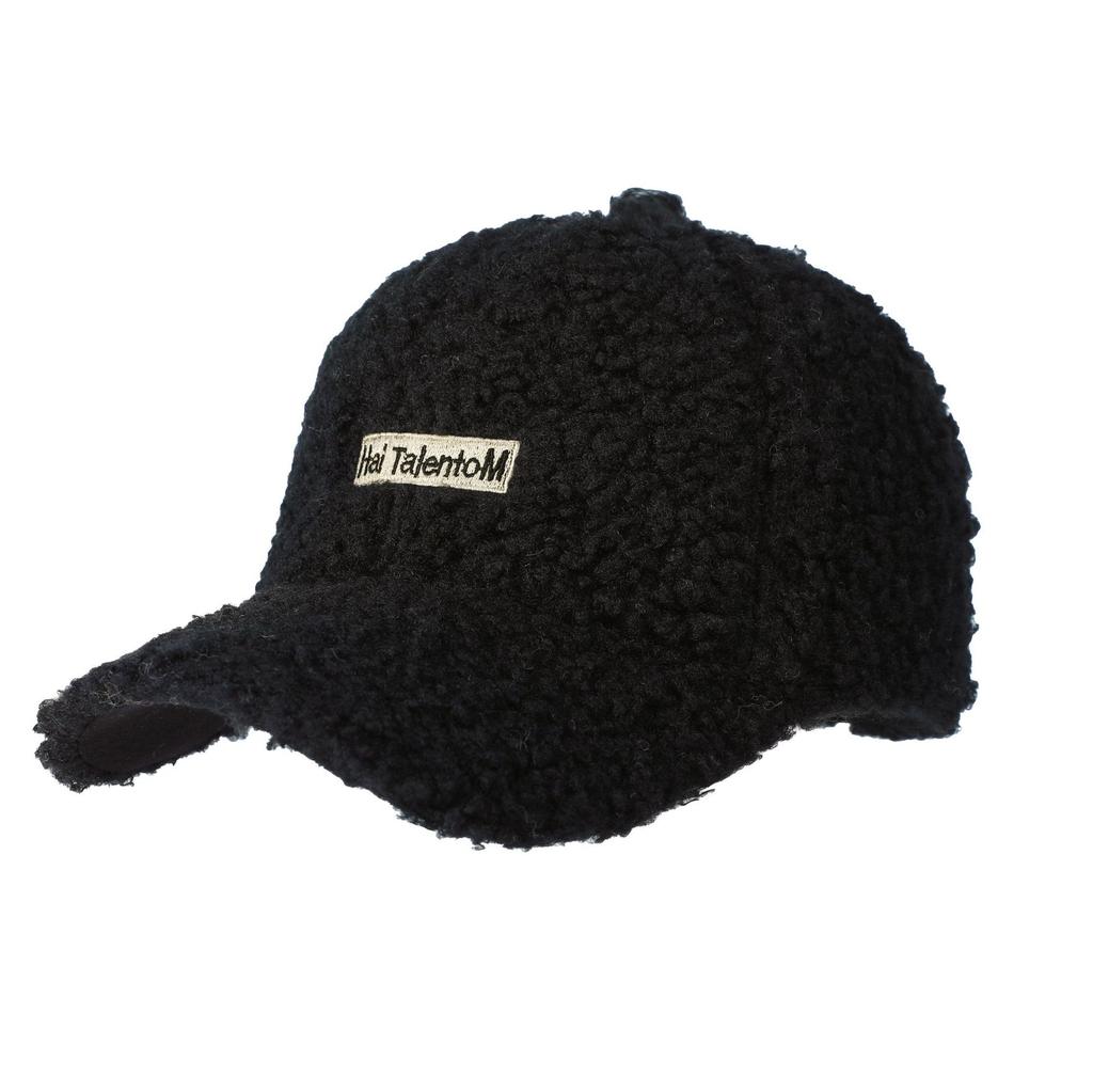 Winter Letter Embroidered Plush Warm Baseball Cap for Women's Winter Fashion Couple Duck Tongue Hat